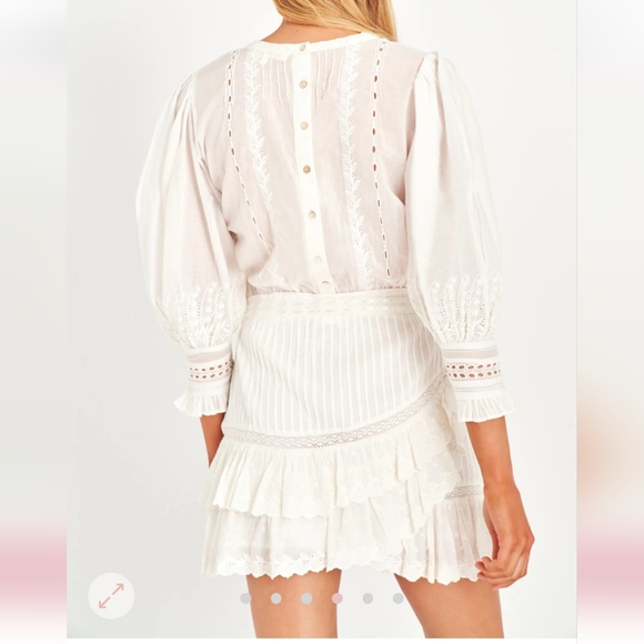 Loveshackfancy White Ecru Lorelei Dress Size XS Bohemian Festival - Picture 5 of 16